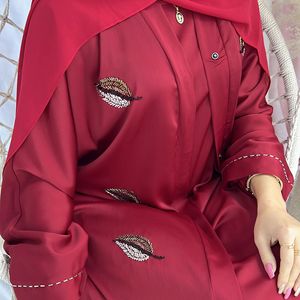 Zifeng เสื้อคลุมคาร์ดิแกนปักลายสีพื้นสำหรับฤดูใบไม้ผลิและฤดูร้อนมุสลิมมุสลิมตะวันออกกลางแฟชั่น OEM - Product Image 3