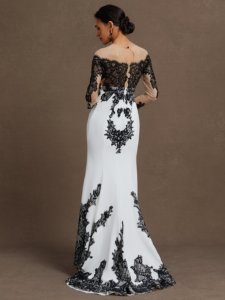 <span class=keywords><strong>Robe</strong></span> <span class=keywords><strong>de</strong></span> mariée personnalisable en dentelle blanche et tulle, longueur ras du sol, grande taille, pour mère <span class=keywords><strong>de</strong></span> <span class=keywords><strong>la</strong></span> mariée, col rond, manches longues, coupe <span class=keywords><strong>fourreau</strong></span> - Product Image 3