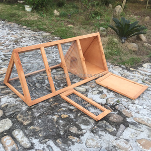 SDR005 di lusso moderno in legno A-Frame Pet House modello solido piccolo animale Hutch con corsa esterna per gatti e conigli - Product Image 4