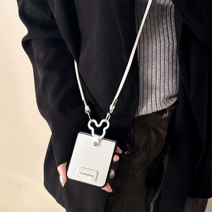 Funda de Teléfono Móvil con Correa Cruzada de PU de Color Sólido Personalizada al por Mayor de Fábrica para Samsung <span class=keywords><strong>Zflip</strong></span> 6, Find N3 Flip, Pocket 2, Flip 7 - Product Image 3