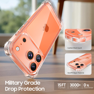 Funda de Teléfono Premium Transparente Antiamarilleo, Anticaídas, Antirrayas, Diseño de Lujo, PC+TPU, Antihuellas para iPhone 17 Pro Max 16 15 - Product Image 2