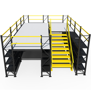 Capacità pesante usato magazzino carrelli elevatori industriale Pallet struttura in acciaio corrimano per lavorare la piattaforma mezzanino - Product Image 1