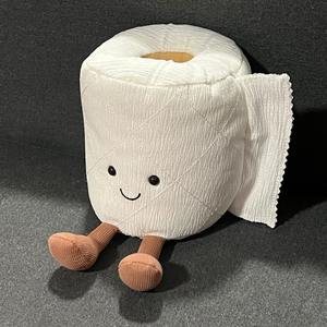 Peluche en forme de rouleau de <span class=keywords><strong>papier</strong></span> <span class=keywords><strong>toilette</strong></span>, décoration amusante pour salle de bain, poupée en peluche à suspendre, cadeau fantaisie style Jellycat - Product Image 1