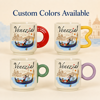 Mug en céramique souvenir de voyage Europe, Italie Venise, tasse à café en porcelaine avec poignée de forme spéciale, personnalisable, monument emblématique, OEM ODM, vente en gros