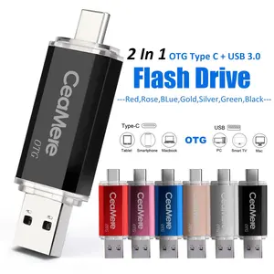 Ceamere CMU012 Dual U Disk Flash Drive OTG USB 3.0 32GB 64GB 128GB 256GB Bộ Nhớ Flash Drives Loại C OTG 3.0 USB Stick Pendrive