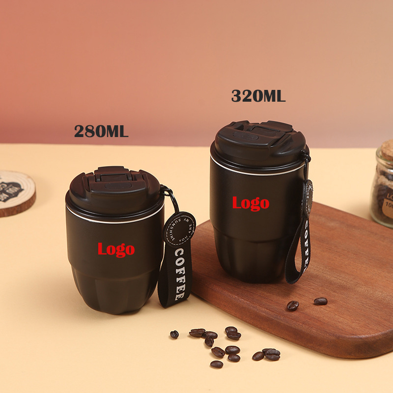 280ml 320ml Coffee Mugs Travel Grip Car Insulated Cups with Lids Leakproof  Portable Custom Logo Double Wall Stainless Steel
