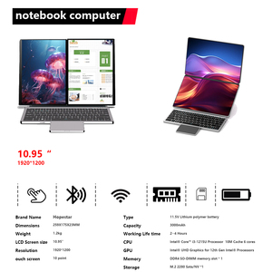 Meilleur <span class=keywords><strong>prix</strong></span> Nouveau <span class=keywords><strong>I3</strong></span> Portable Double écran 10,95 pouces 2-en-1 Ordinateur portable Windows 10 Office Business - Product Image 5