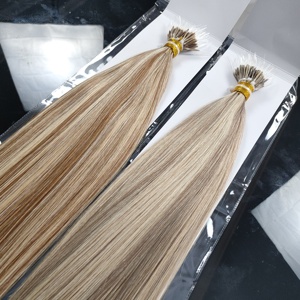 Extensions de cheveux humains 100% naturels Dragonlash Factory, cheveux humains européens, extensions à anneaux nano en plastique, blond ombré balayage - Product Image 1