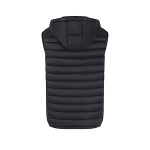 Haut d'automne matelassé sans manches pour trajets urbains, avec capuche longue amovible, fermeture éclair, col montant, enduit, écologique, imperméable, uni - Product Image 4