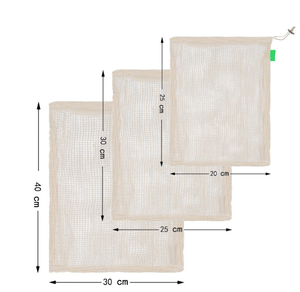 Bolsas de malla de algodón reutilizables, bolsas de comestibles duraderas con peso de <span class=keywords><strong>Tara</strong></span> en las etiquetas, bolsa de malla de algodón ecológica amigable para verduras - Product Image 1