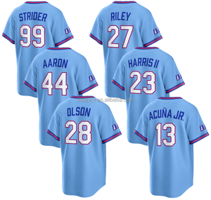 City Connect 2026 de la Mejor Calidad # 13 Ronald Acuna Jr. # 28 Matt Olson # 23 Michael Harris II Camiseta de Béisbol Americana Cosida - Product Image 1