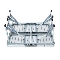 Table de camping en aluminium TP pour l'extérieur avec chaises, banc de pique-nique pliant avec parasol