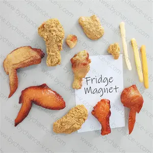 Natal gratis item katering promo pemasaran ide hadiah stik drum buatan sayap ayam makanan 3D magnet kulkas lucu