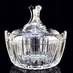 Pot En Verre chine Usine 0.6kg <span class=keywords><strong>Cristal</strong></span> Belle Verre Sucre Conteneur De Stockage Et Pot À Bonbons Avec Couvercle - Product Image 6