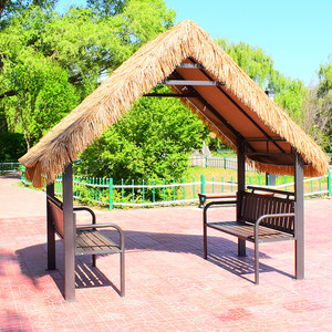 Carpa de aluminio para exteriores con techo de paja, tipo pabellón, para patio, jardín, loft, con función de sombra y refrigeración, para zonas rurales y hoteles rurales, resistente a <span class=keywords><strong>la</strong></span> lluvia - Product Image 5