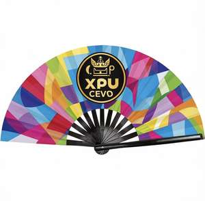 Abanico Plegable Grande de Bambú y Madera, Pintado a Mano, Impresión Personalizada para Promoción de Fiestas, Sonido de Chirrido en Festivales - Product Image 1