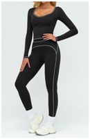 Ensemble de yoga sans coutures pour femmes, pantalon large, tenue de yoga pour femme, vêtements de sport respirants