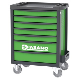 Fasano Tools 7 <b>Drawer</b> Rolling Tool Cart Green With Wheels For <b>Workshop</b> Storage - Product Image 1
