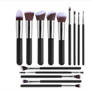 2023高品质ABS黑色化妆刷套装12pc 14pc 16pc 17pc专业带剃须袋 - Product Image 4