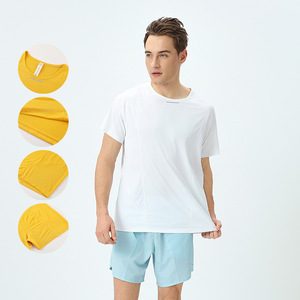 เสื้อยืดออกกำลังกาย โพลีเอสเตอร์ 100% สำหรับเล่นกีฬา ฟิตเนส วิ่ง ยิม แห้งเร็ว คอกลม สำหรับผู้ชาย - Product Image 1