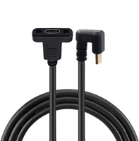 Factory 10Gbps 4K 60Hz USB 3,1 Cable de extensión de montaje en panel de tipo de ángulo recto de 90 grados de montaje en panel de USB-C