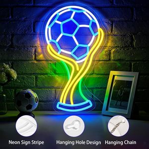 Soccer cup Letreros Neon LED indoor hanging ambient light shop <b>sign</b> wall decoration light entrance indicator light luminous <b>sign</b> - Product Image 3