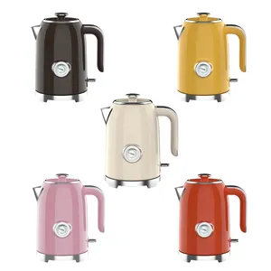 portable home appliances retro water kettle with thermometer 1.7L stainless steel electric kettle