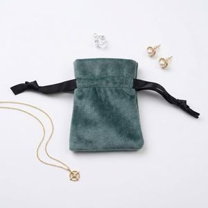 Sac en tissu à cordon en velours de coton imprimé avec logo personnalisé, mini sac à bijoux, sacs pour cadeaux de mariage, sacs d'emballage, sac anti-poussière - Product Image 4