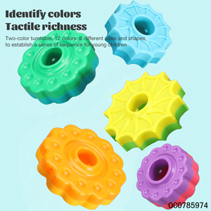 Trẻ em gấp Đồ chơi giáo dục sớm cầu vồng xoay tháp ferrule 1-2 tuổi trẻ sơ sinh gấp âm nhạc xoay tháp đồ chơi - Product Image 4