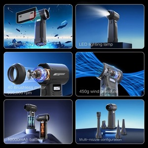 Ventilateur violent 90000 tr/min, souffleur d'air puissant, 9 vitesses réglables, ventilateur turbo portatif sans balais avec éclairage LED - Product Image 5