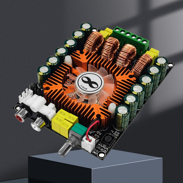 TDA7498E 2.0 Dual Channel HIFI Stereo Module 160Wx2 High Power Digital Power Amplifier Board Support BTL 220W Cooling Fan for