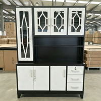 Meubles de cuisine modernes en acier, vente directe d'usine de Luoyang (20 ans d'expérience), armoires de cuisine métalliques mates avec serrure