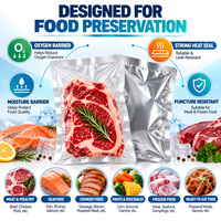 Sacs d'emballage sous vide pour aliments congelés, fruits de mer, steak, saumon, crevettes, légumes, sacs transparents de qualité alimentaire sans BPA, thermoscellables en PET