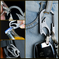 Porte-clés en alliage de titane PioneerEDC, accessoires pour sac à dos, ouvre-bouteille multifonctionnel et porte-clés, accessoire pour sac à dos
