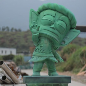 Sanxingdui Bronze-Stil FRP Cartoon-Skulptur Niedliche Q-Version Alien-Statue für Innen- und Außendekoration - Product Image 1