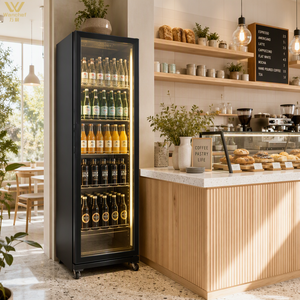 Réfrigérateur à boissons à double porte vitrée 970L, vue panoramique, sans givre, directement de l'usine, pour salle à manger d'hôtel - Product Image 2