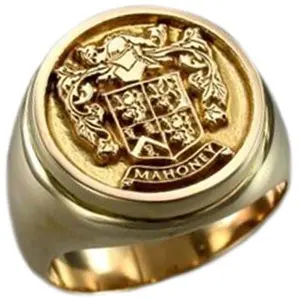 Anillo masónico de oro sólido de 10K/18K, anillo barato con tu propio logotipo