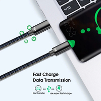 120W 10A Charge rapide Type C Câble de chargeur USB C Double ligne de données Type-C pour Android iPhone 16 15 Métal tressé en nylon durable