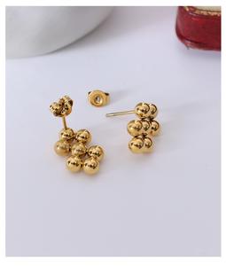 Janice Jewelry Élégant <span class=keywords><strong>Boule</strong></span> Géométrique Fleur Boucle D'oreille et Pendentif Collier Bijoux En Acier Inoxydable Ensemble De Bijoux - Product Image 5