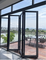Modern Design Transparent Glass Bi-Fold Partition Wholesale Windproof Waterproof Aluminum Sliding Kitchen Living Room Home Use