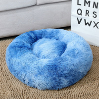 Nouveau style coussin pour chien super doux, rond, lavable, en peluche moelleuse, type donut, pour chien et chat, tapis en velours, canapé, lit portable pour animaux de compagnie