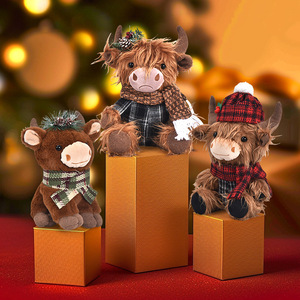 Internet Celebrity Highland Cow Plush Doll Creative Christmas Decorations Ornament Vintage Christmas Decorations - Product Image 1
