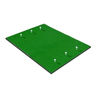Tapis de frappe de golf 1,5x1,5m pour entraînement intérieur/extérieur avec gazon en nylon durable et support en mousse EVA/NBR