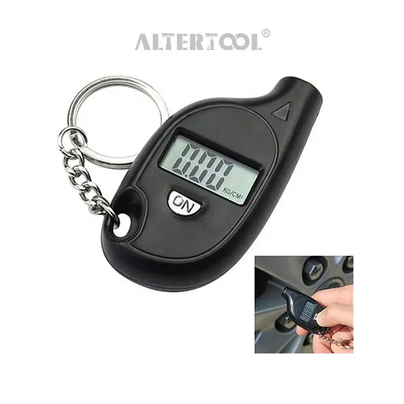 ALTERTOOL Móc Chìa Khóa Xách Tay Bộ Đếm Áp Suất Lốp Đồng Hồ Đo Áp Suất Lốp Mini Để Đo Áp Suất Lốp