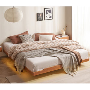 Tatami de madera sólida sin cabecero, cama suspendida moderna de estilo nórdico, marco de cama baja de madera dura - Product Image 3