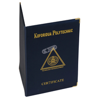 Portafolios de Presentación Personalizados de Cuero Sintético Tamaño A4 con Estampado en Caliente Dorado para Uso Educativo Escolar