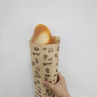 Sac à pain en papier kraft recyclé imprimé sur mesure avec fenêtre à ruban gaufré et autocollant de scellage pour l'emballage et le stockage alimentaire