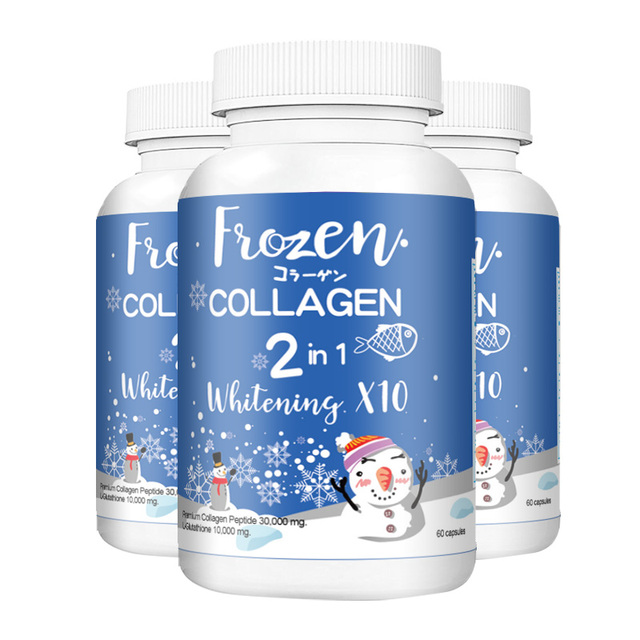 Frozen Collagen 2 in 1 Skin Whitening Capsules Anti-Aging Serum with Vitamin C Beauty Products