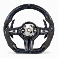 Volant en fibre de carbone bleu Forge, fourni par l'usine, pour BMW F25 F20 F30 F15 F16 F21 F22 F31 F32 E90 E92 E93 avec LED