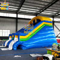 Toboggan aquatique gonflable géant pour enfants et adultes, usage commercial, toile en PVC de 0,55 mm, résistant aux chocs, taille/couleur personnalisable, garantie 3 ans